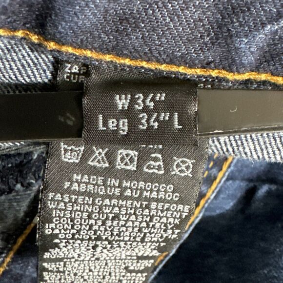 Firetrap Jeans Mens 34x34 Blue Straight Blackseal Button Fly American Denim - Picture 14 of 15